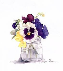 Pansies in Jar